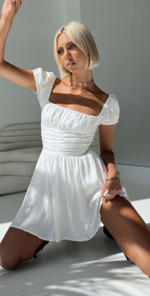 princess polly white short dress Empress of Love Mini Dress Embroidery | White | Womens