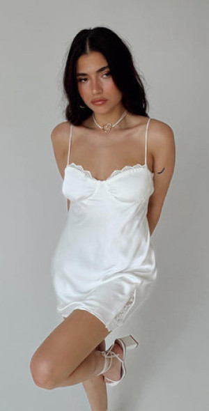 rhinestone white mini dress Alix Rhinestone Mini Dress (White)
