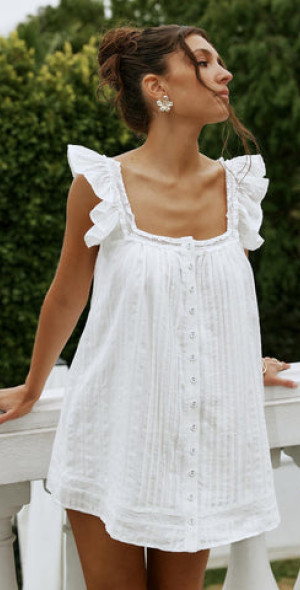 Princess Polly - Summerland Broiderie Mini Dress White