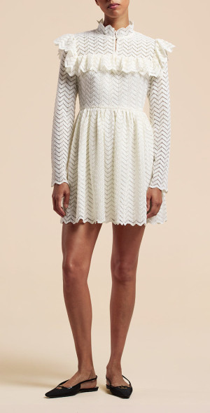 Robe Dentelle Nine West Rose Vif Chevron Taille 8 - Coupe Fit & Flare, Longueur Genou, Occasion Très Bon état