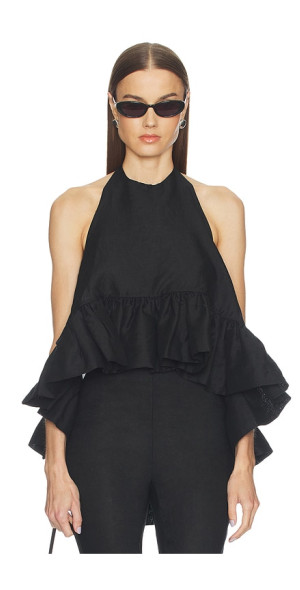 AEXAE - Linen Peplum Top
