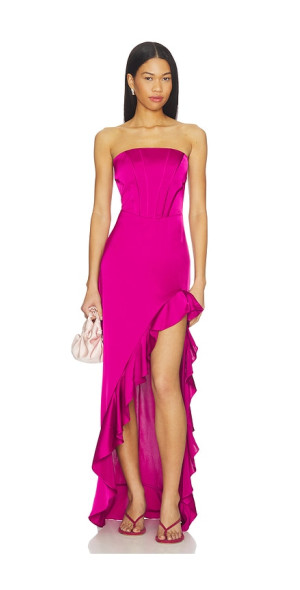 black flower maxi dress Nodu Maxi Dress in Black Dainty Floral Flock
