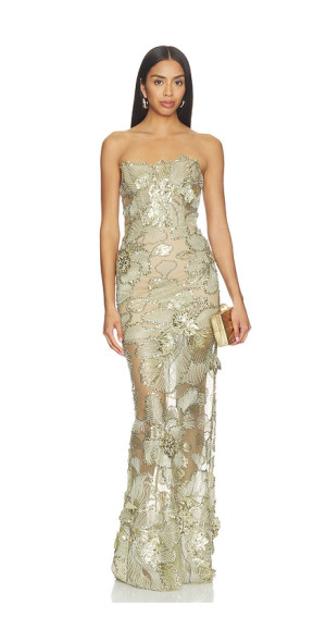 bronx banco dress Camila Yellow Rhinestone Cutout Maxi length column silhouette Deirdre Pink Multi Mini Dress