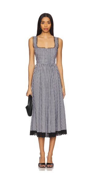 caroline constas ribbed knit midi dress CAROLINE CONSTAS Cassandra Knit Dress in Camel