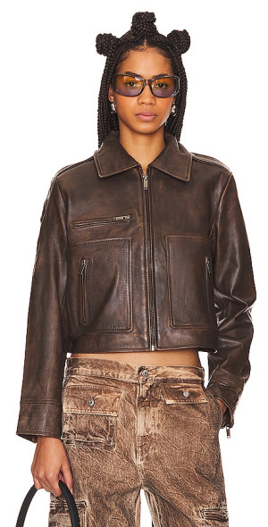 Ena Pelly Lennie Leather Biker Jacket