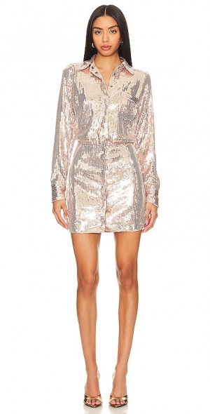 knee length dresses for ladies Beige Cutout Tiered Mini Dress | Free People