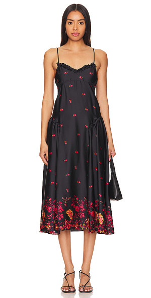 free people intimately black dress Akari White Contrast Maxi Dress - US 8