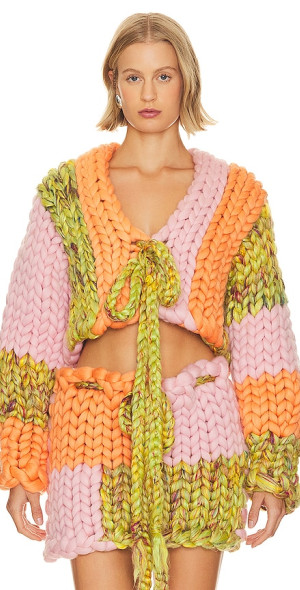 ジャケット・アウター HOPE MACAULAY Pastel Colossal Knit Cardigan | Hope Macaulay