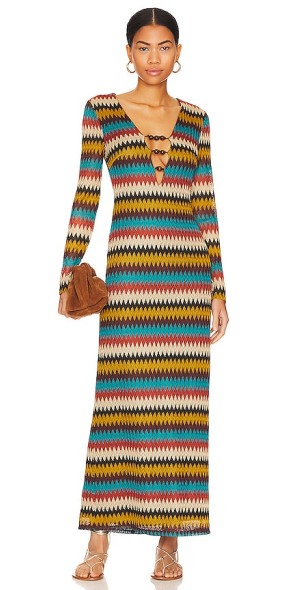 white christmas dresses House of Harlow Knit Crochet Fringe Hem Midi Dress Black Small