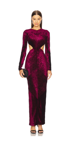 michael costello burgundy dress Margot