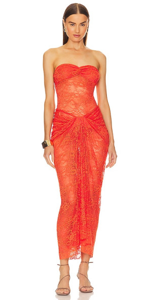 open lace back dress Natalie Rolt Jenny Gown Wine – Hire For A Night main image 0