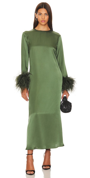 Sleeper Suzi Maxi Dress With Detachable Feather