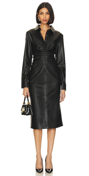 steve madden leather dress Steve Madden Belen Faux Leather Minidress, 6