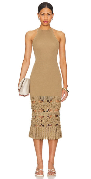 finley crochet midi dress in ivory tularosa Tularosa