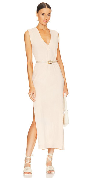tularosa green dress Short-Sleeve Faux-Wrap Midi Dress in Green main image 1