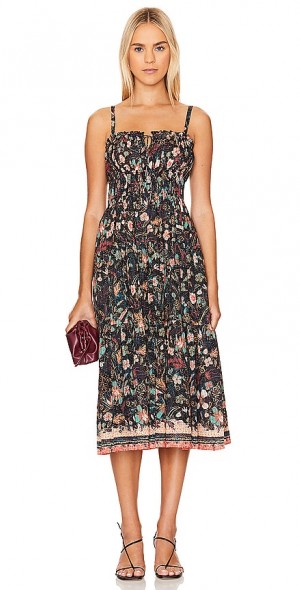 sachin and babi light blue dress Ulla Johnson Shiva Sleeveless Ruffled Midi Dress