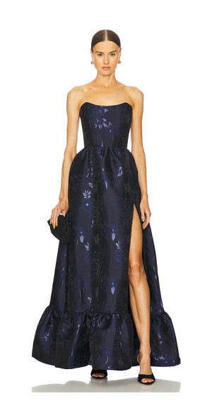 v. chapman charlotte strapless corset side-slit dress The Charlotte Dress in Sage Duchess 16 / Sage Duchess