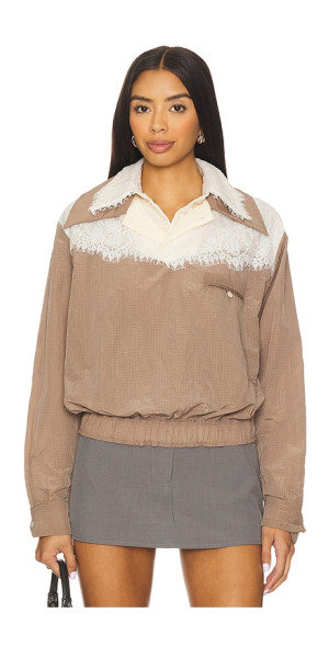 yuhan wang レーストップス Yuhan Wang - Retro Western Lace Pullover Top