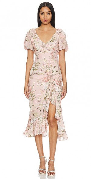 long sleeve cotton night dress for women Evelyn - Women's Short Nightgown, Pink Floral | Vintage Nightdress | Old Fashioned Retro Nightie | SML (4-6) 453 50 HPS Length NWT City Studio Long Women's Makeup Desk Color:Baltic Blue