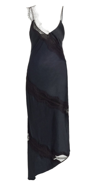 A.L.C. - Women's Asymmetric Lace-Trimmed Satin Slipdress