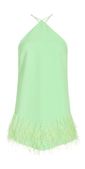 alexis green feather dress Cettire
