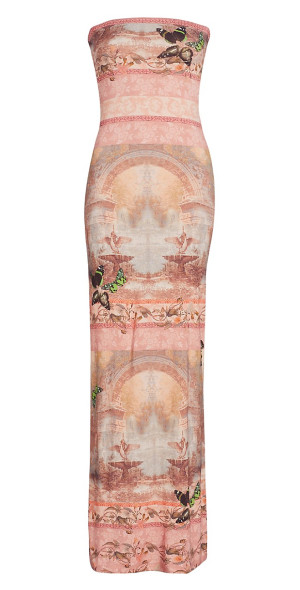 chinese dress ladies Valentina Pink Butterfly Maxi Dress - US 18 main image 0
