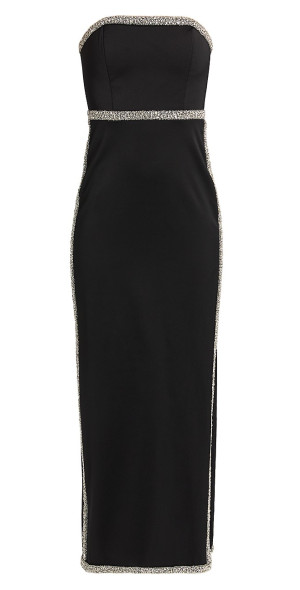 alice and olivia black strapless dress Alice + Olivia Ginny Spaghetti Strap Fitted Top Godet Dress in Social Hour  Black main image 1