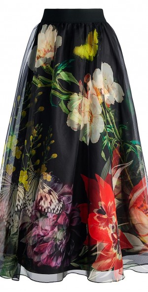 Alice + Olivia - Women's Nilda Floral Silk Organza Maxi Skirt