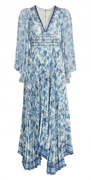 alice and olivia haven pleated printed chiffon maxi dress Haven Cotton & Silk Fit & Flare Maxi Dress (Women)