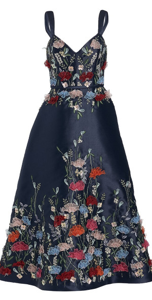 amsale mikado a-line midi-dress flare cocktail dress features