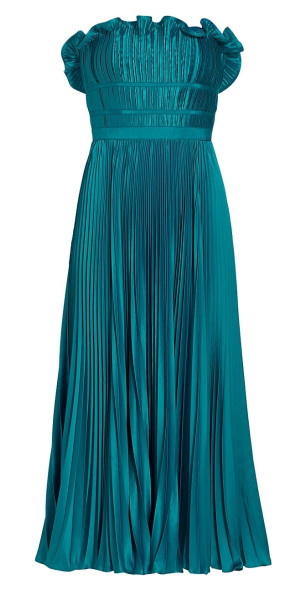 Amur - Women's Giada Strapless Pleated Satin Dress Amur - Women's Giada Strapless Pleated Satin Dress