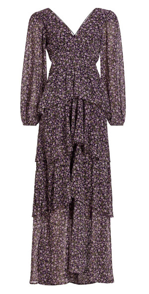 knee length dresses for ladies Anora Floral Tiered Maxi Dress – La Tre Clothing