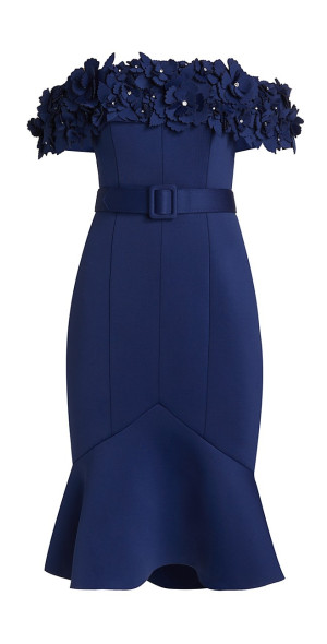 white christmas dresses Badgley Mischka Mini A-Line Flower Cocktail Dress
