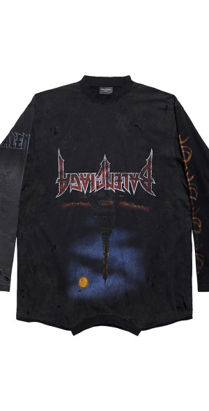 Balenciaga - Paris Moon Upside Down Long Sleeve T-Shirt Oversized