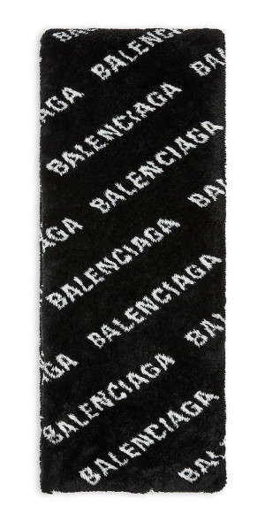 Balenciaga Women's Mini Allover Logo Fake Fur Neck Scarf