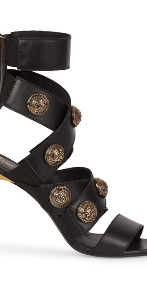 Balmain Women's Alma Leather Strappy Sandals