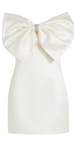 evie satin mini dress A.L.C. Evie Strapless Satin Mini Dress in Pearl, Size 12