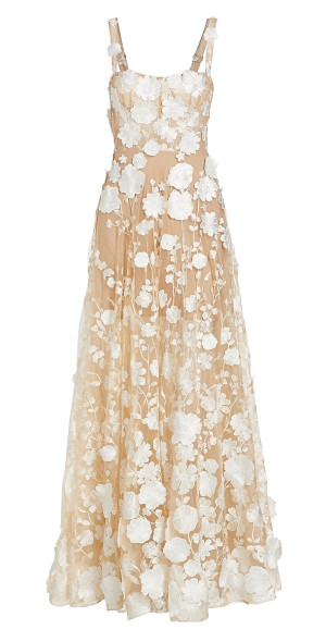 bronx and banco floral embroidered dress Bronx And Bronco Juliette Floral-embroidered Maxi Gown Dress