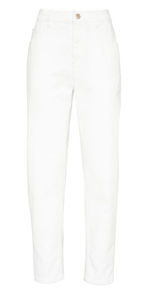 Pantalon Baggy Brunello Cucinelli Denim Comfort - Taille IT40 (US4), Couleur Ivoire, Coton/élasthanne - Occasion Très Bon état