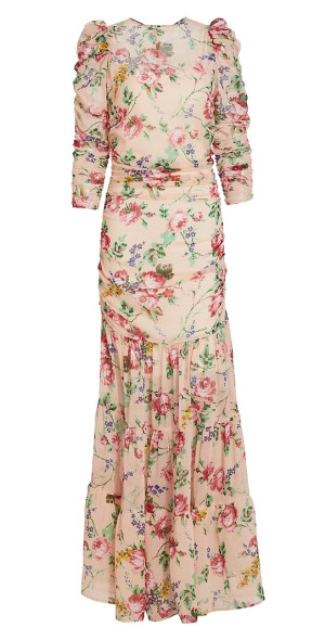 byTiMo - Women's Ruched Chiffon Maxi Dress