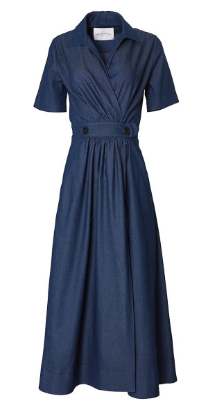 fit and flare chambray dress Wynter Embroidered Chambray Dress Blue / XL main image 0