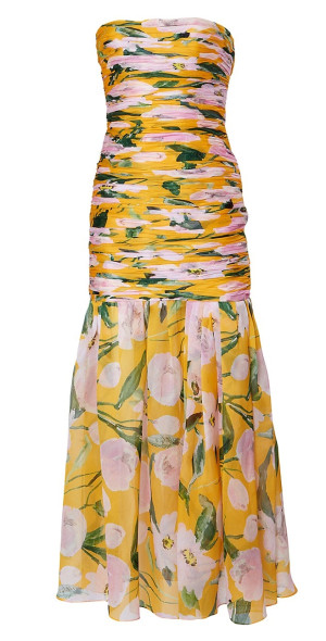 sachin and babi light blue dress Rixo London Strapless Drop-waist Maxi Dress In Blue main image 1