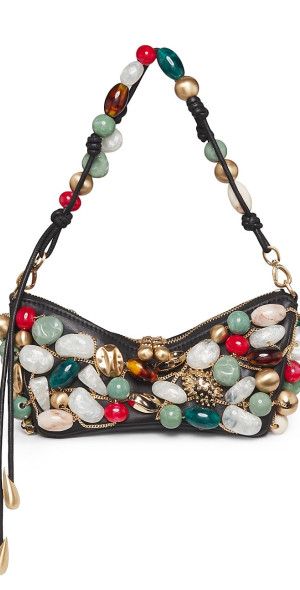 Cult Gaia Women's Mercier Multicolored-Stone Leather Shoulder Bag