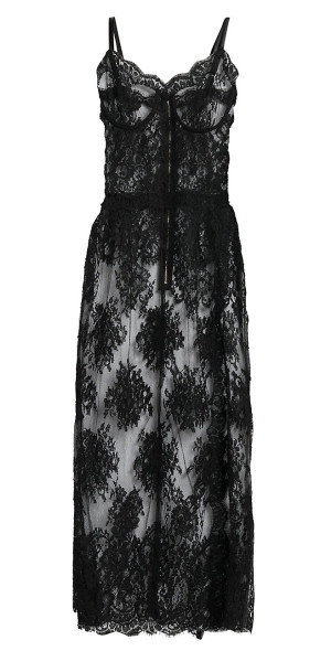 sachin and babi light blue dress Dolce & Gabbana Chantilly Lace Midi Dress In Black main image 0