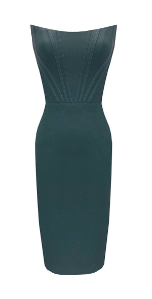 open lace back dress Bronx and Banco Kate Strapless Floral Embroidered Corset Midi Dress