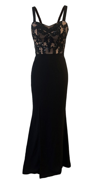 strapless open back dress Lace Panel Corset Midi Dress  WeWoreWhat