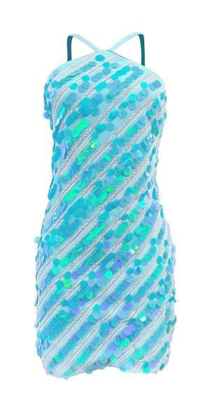 open lace back dress Dress The Population Suri Navy Sequin Halter Mini Dress