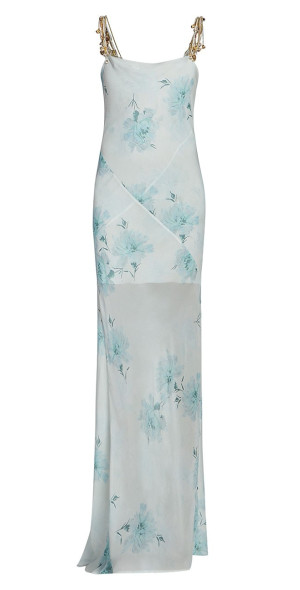 dries van noten floral silk maxi dress Dries Van Noten Debant Dress in Blue