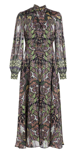 elie tahari the raquel paisley midi dress The Raquel Paisley Long Sleeve Midi Dress (Women)