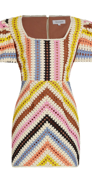 Elliatt - Women's Labassa Striped Crochet Minidress Elliatt - Women's Labassa Striped Crochet Minidress